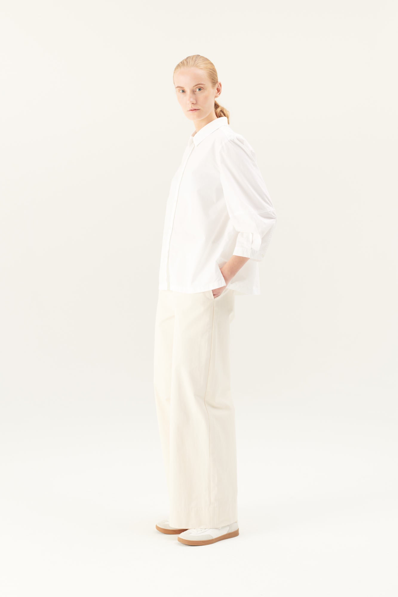 Rue de Tokyo SYLVIE ORGANIC GARMENT DYED POPLIN SHIRTS WHITE