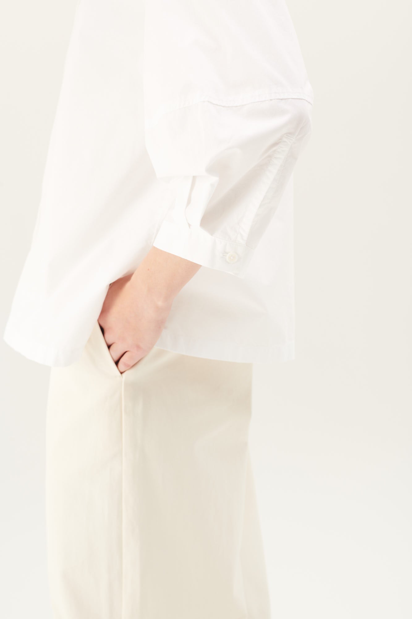 Rue de Tokyo SYLVIE ORGANIC GARMENT DYED POPLIN SHIRTS WHITE