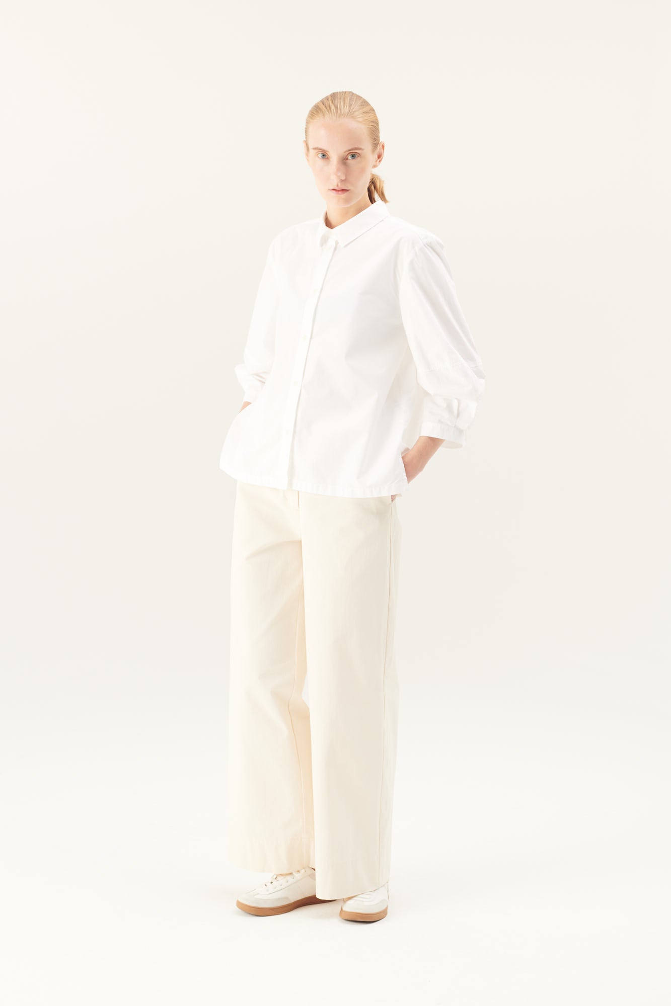 Rue de Tokyo SYLVIE ORGANIC GARMENT DYED POPLIN SHIRTS WHITE
