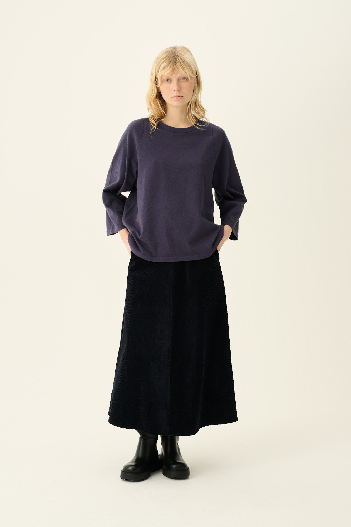 Rue de Tokyo TAIA GARMENT DYED LIGHT JERSEY T-Shirts GREY STONE