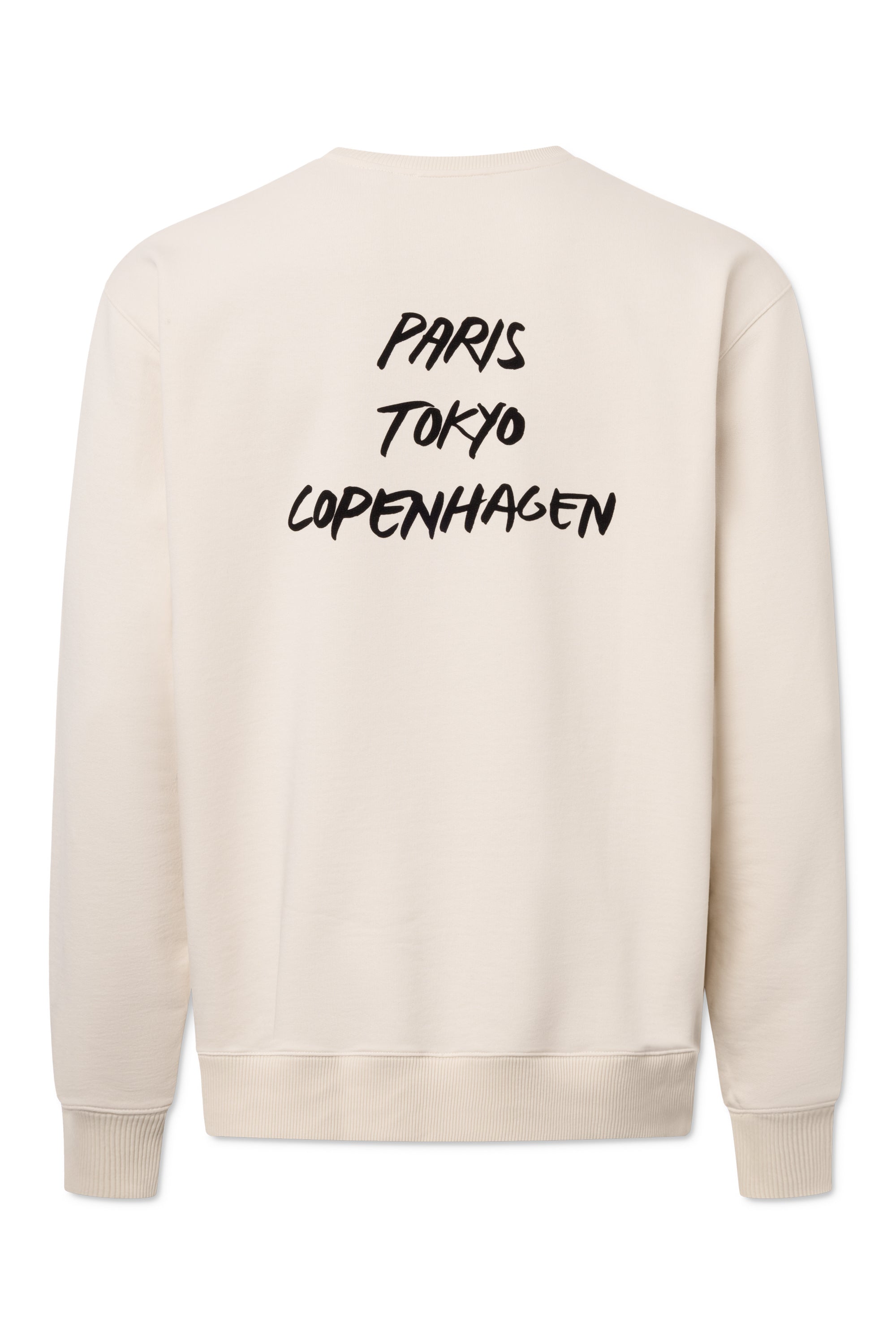 Rue de Tokyo TAMIR MONOGRAM ORGANIC HEAVY JRSY T-SHIRTS NATURAL WHITE WITH BLACK LOGO