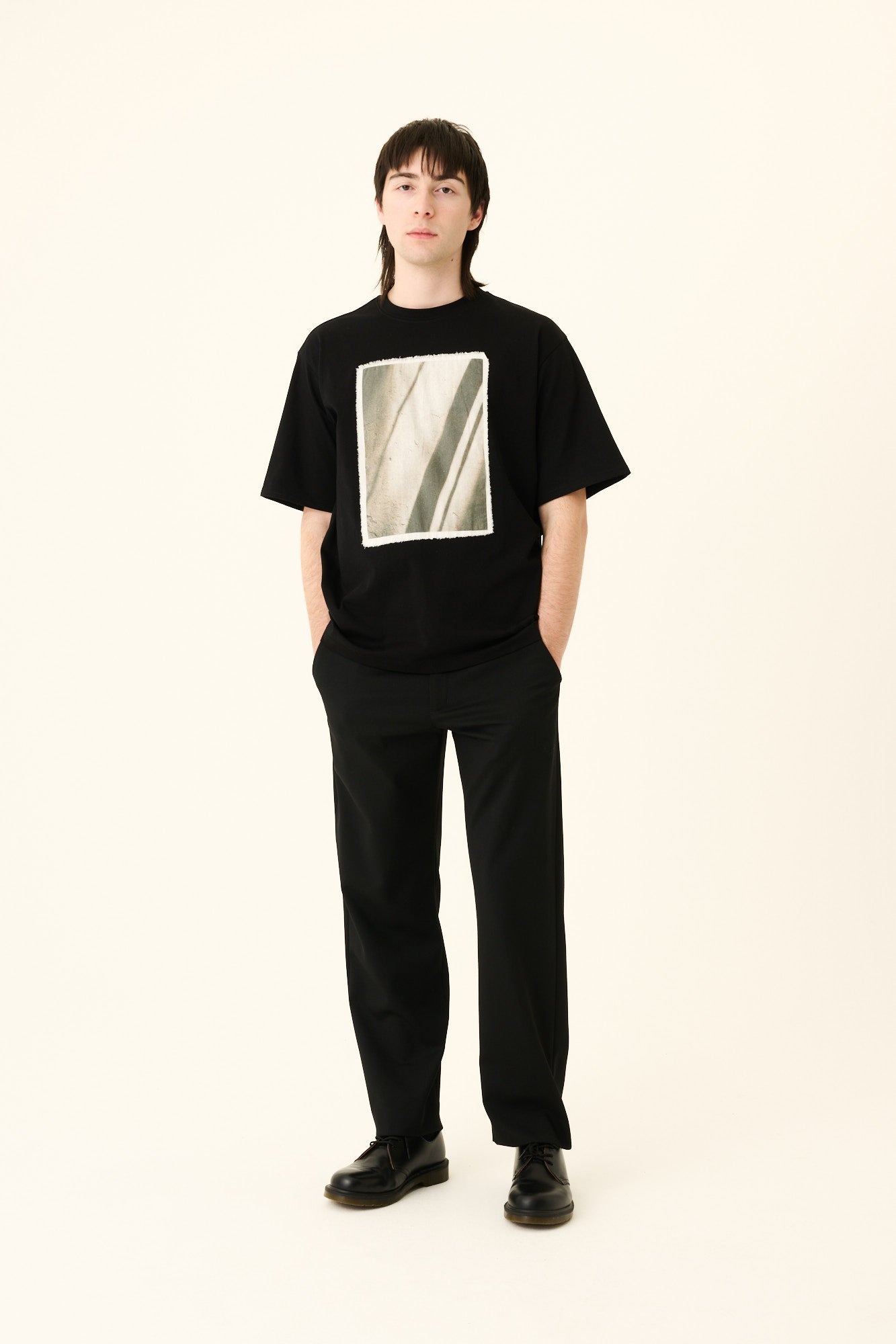 Rue de Tokyo THEODORE LIGHT JERSEY T-Shirts BLACK OFF WHITE PRINT