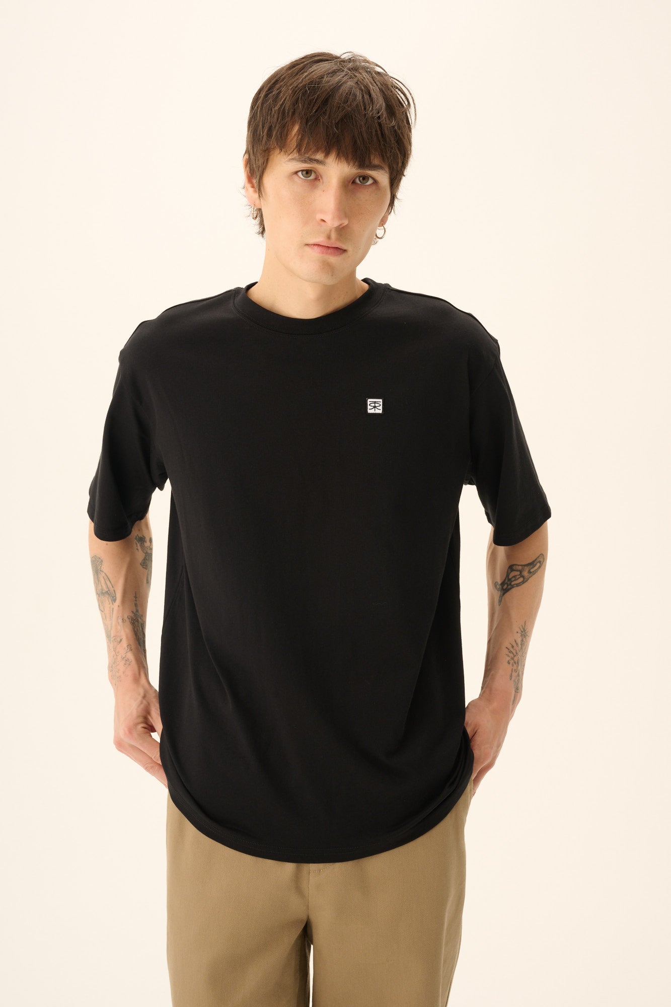 Rue de Tokyo THOMAS COTTON JERSEY T-Shirts BLACK