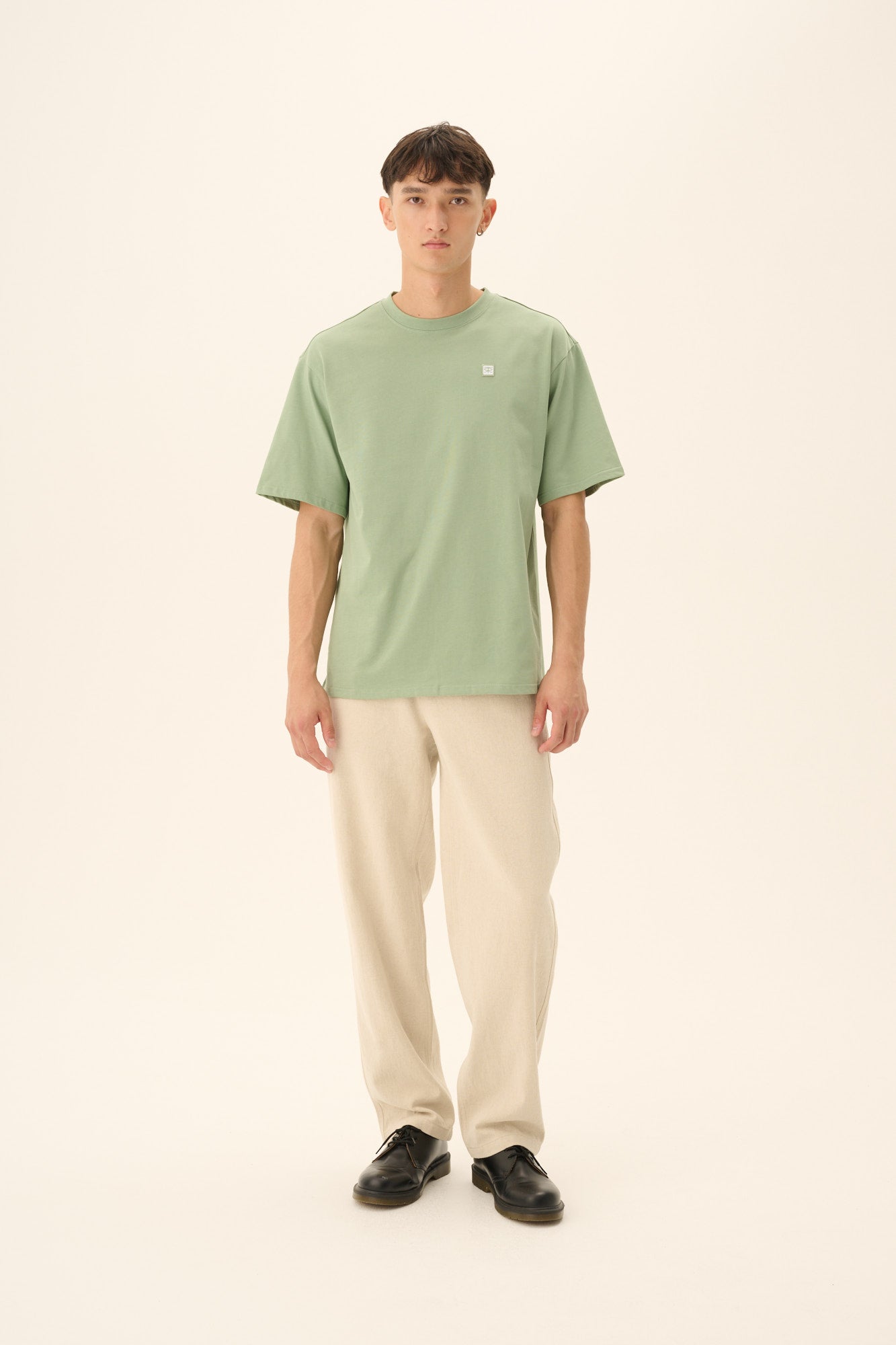Rue de Tokyo THOMAS COTTON JERSEY T-Shirts SAGE GREEN