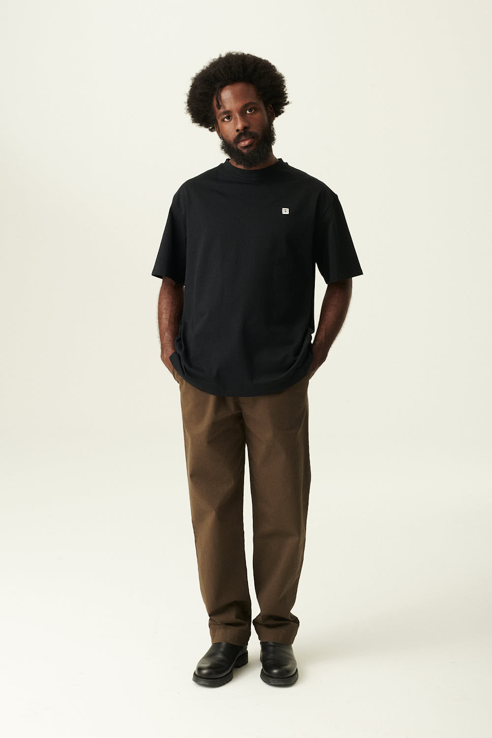 Rue de Tokyo THOMAS EMBROIDERY PATCH COTTON JERSEY T-SHIRTS BLACK