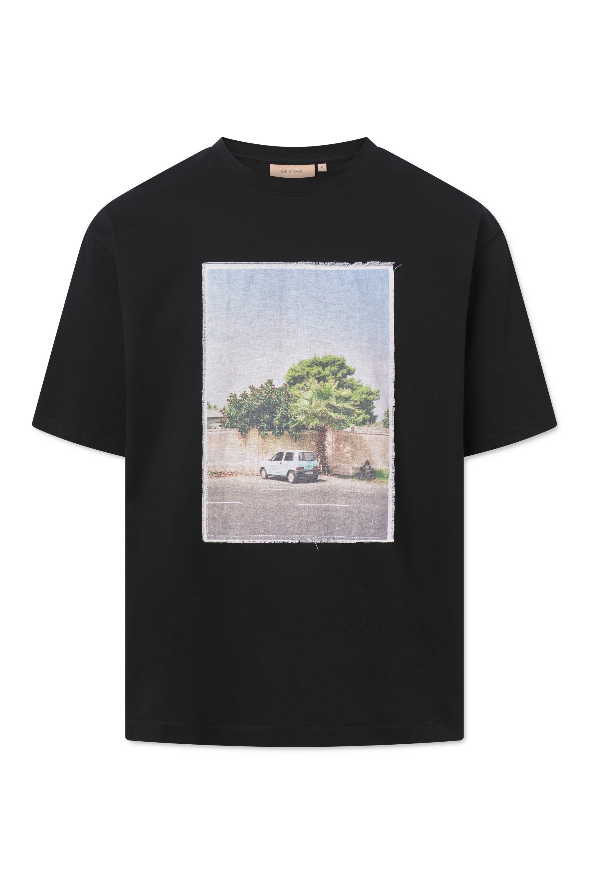 Rue de Tokyo TIBOR LIGHT JERSEY T-Shirts BLACK OFF WHITE PRINT