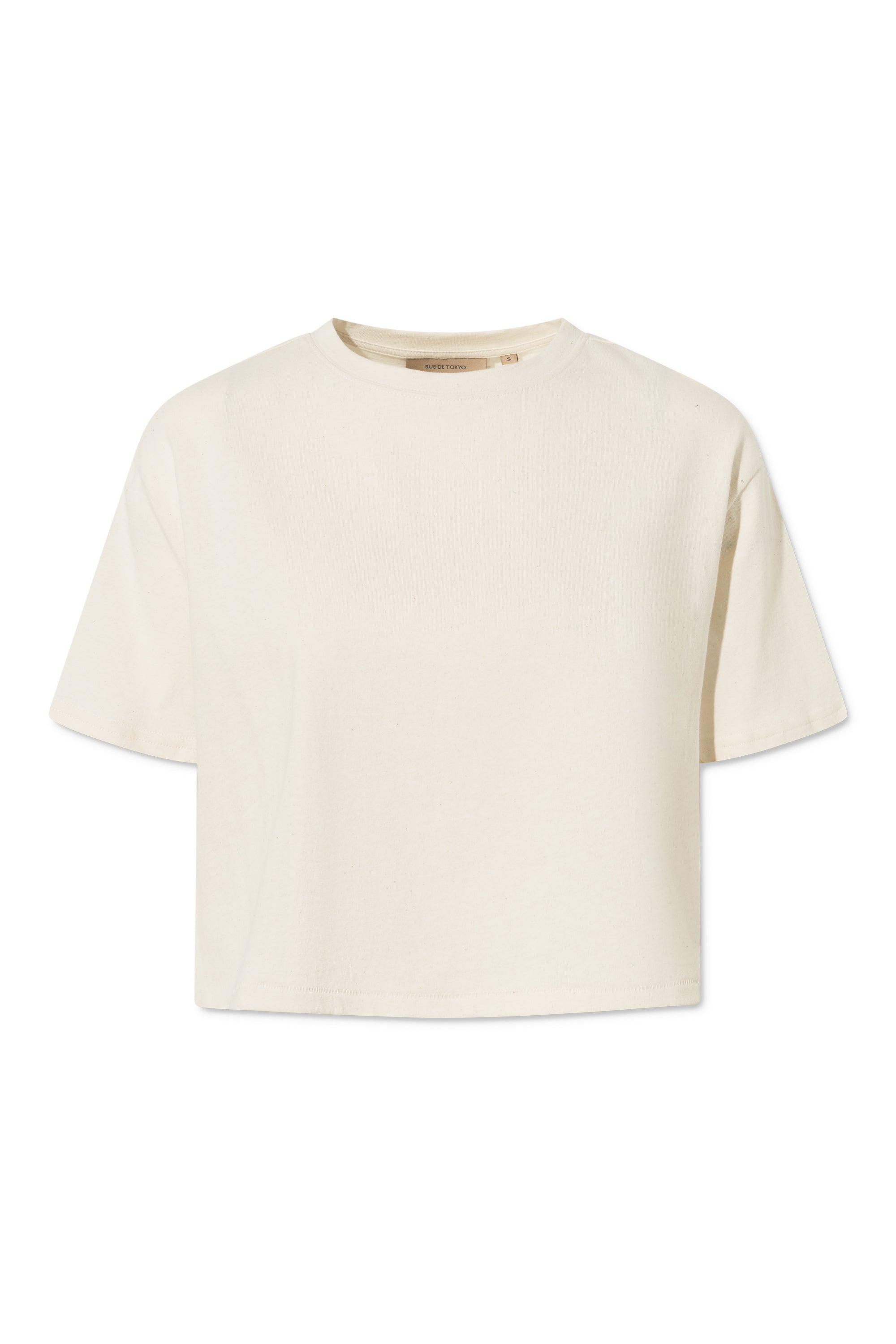 Rue de Tokyo TIKKIE T-SHIRT NATURAL WHITE T-SHIRTS NATURAL WHITE WITH BLACK LOGO