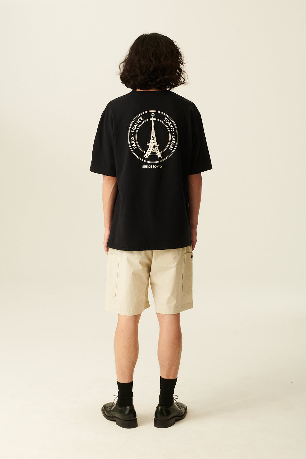 Rue de Tokyo TILLO RECYCLED COTTON JRSY T-SHIRTS BLACK WITH OFF WHITE LOGO