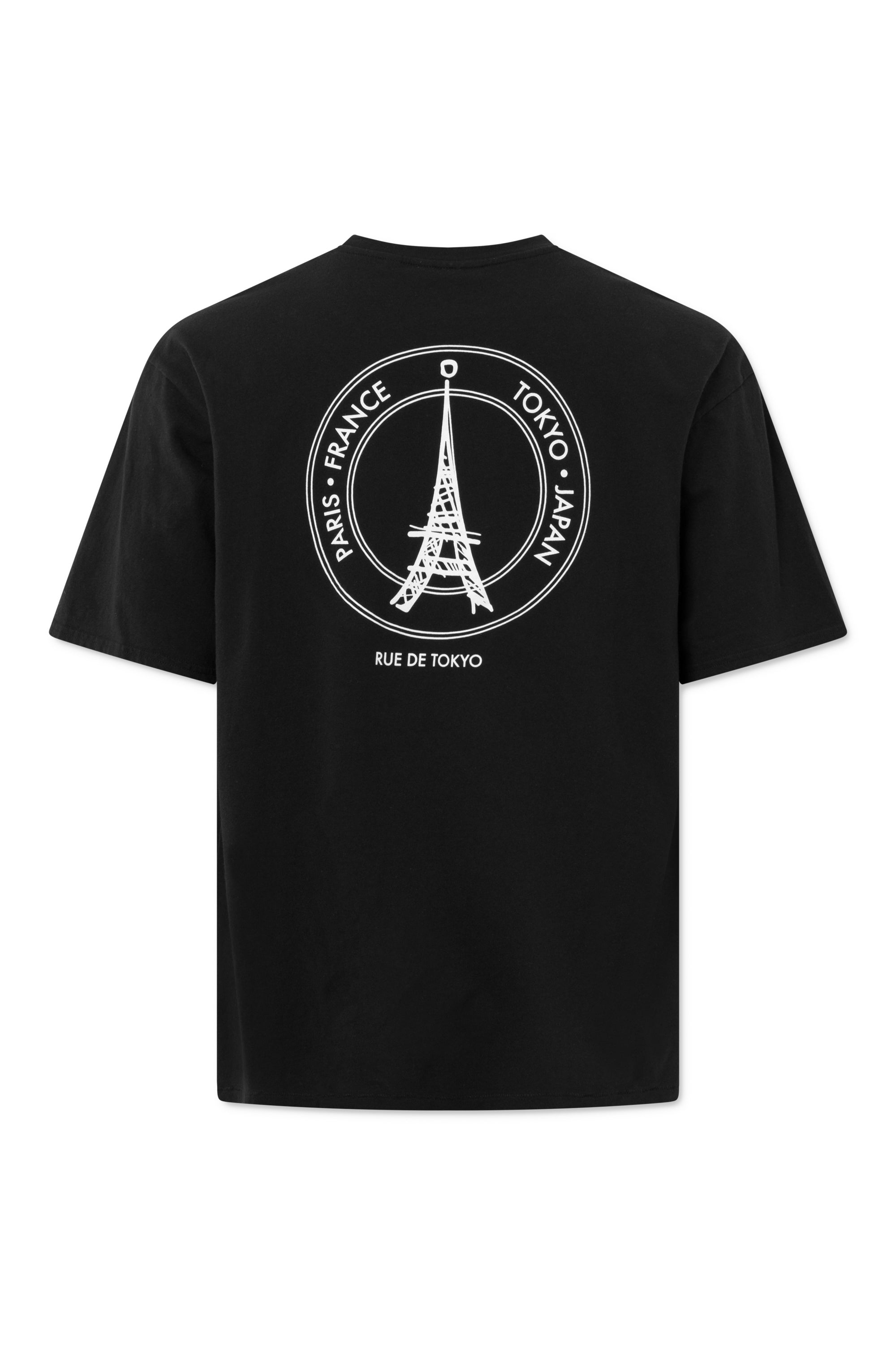 Rue de Tokyo TILLO RECYCLED COTTON JRSY T-SHIRTS BLACK WITH OFF WHITE LOGO