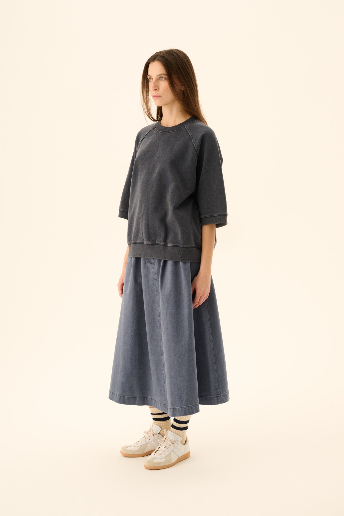 Rue de Tokyo TILLY HEAVY JERSEY COTTON T-Shirts FADED INK BLUE