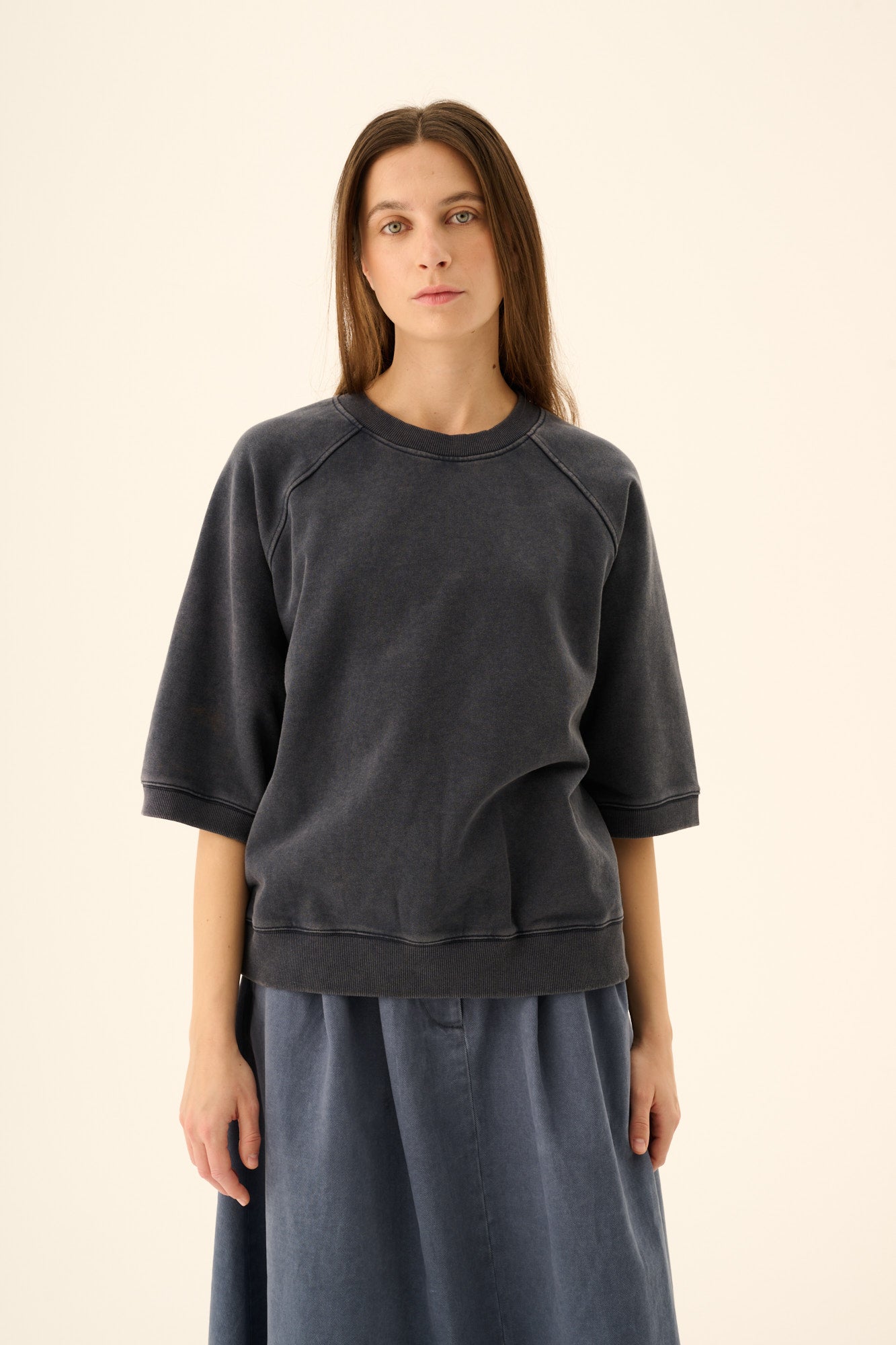 Rue de Tokyo TILLY HEAVY JERSEY COTTON T-Shirts FADED INK BLUE