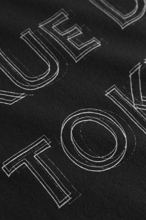 Rue de Tokyo TOKE RECYCLED COTTON JERSEY T-Shirts BLACK WITH OFF WHITE LOGO
