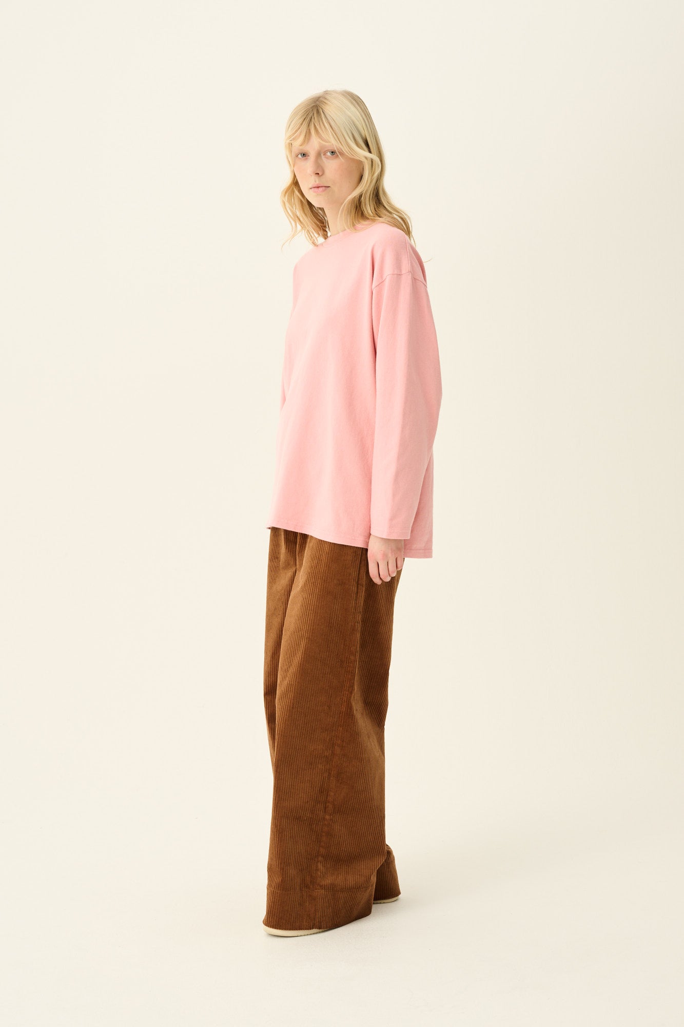 Rue de Tokyo TOMOYO GARMENT DYED LIGHT JERSEY T-Shirts POWDER PINK