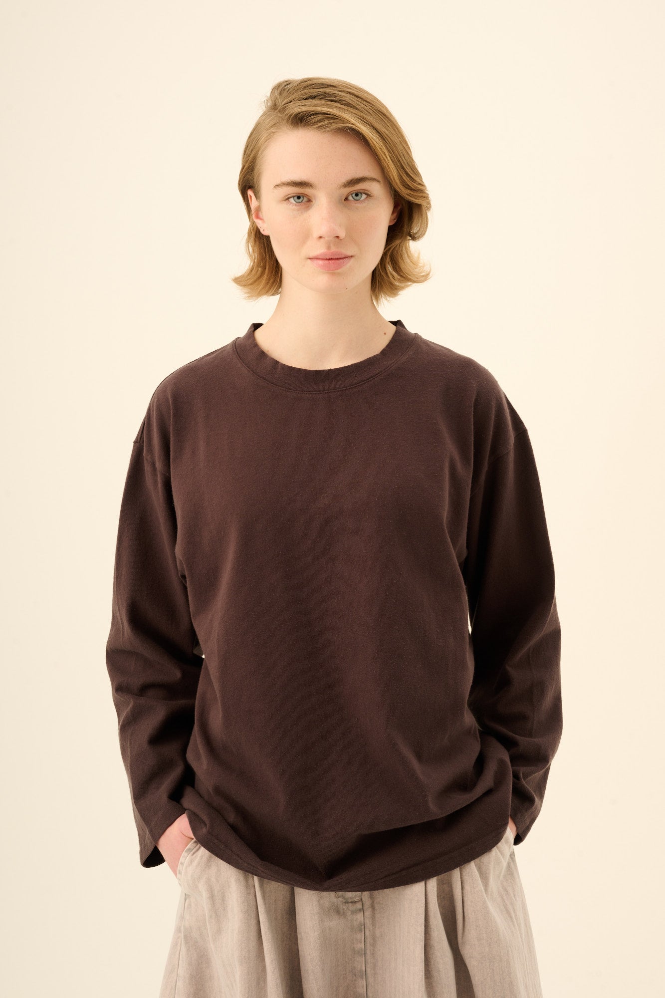 Rue de Tokyo TOMOYO LIGHT GMTD JERSEY T-Shirts BROWN