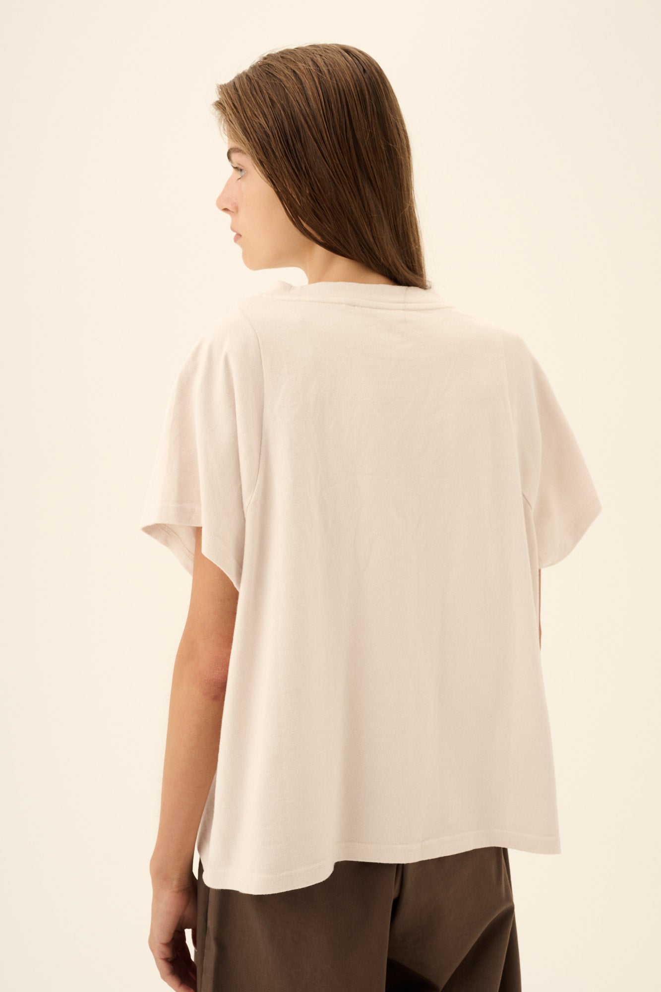 Rue de Tokyo TORA LIGHT GMTD JERSEY T-Shirts PARCHMENT WHITE