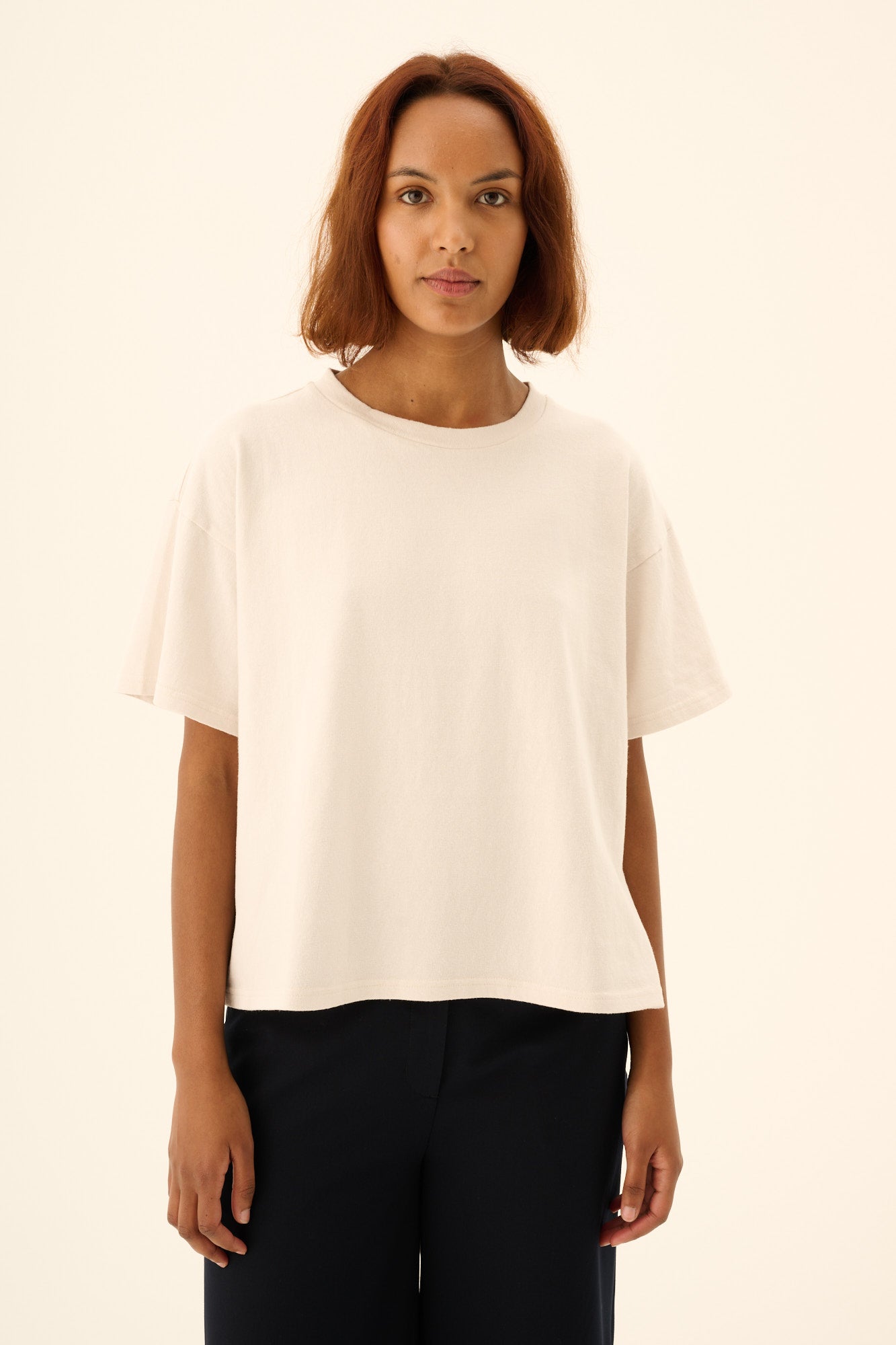 Rue de Tokyo TORA LIGHT GMTD JERSEY T-Shirts PARCHMENT WHITE