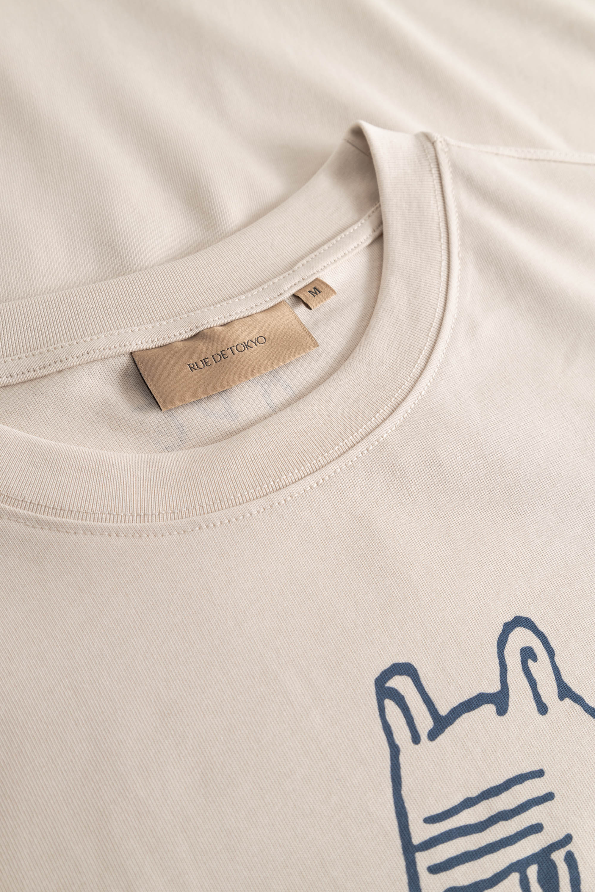 Rue de Tokyo TOYO MOOMIN COTTON JERSEY T-Shirts CHALK WITH NAVY PRINT