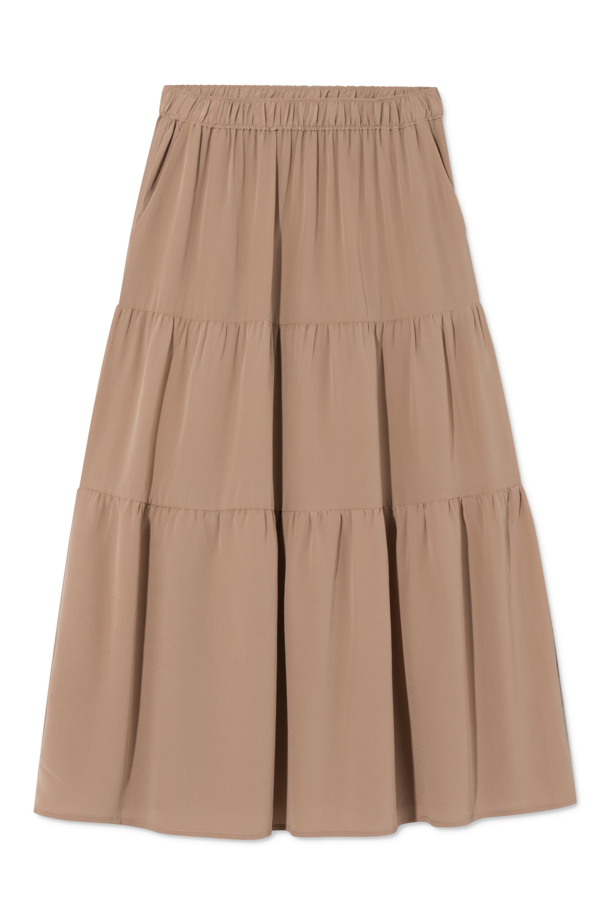 Rue de Tokyo PAPRIKA SILK SKIRT BROWN SKIRTS BROWN