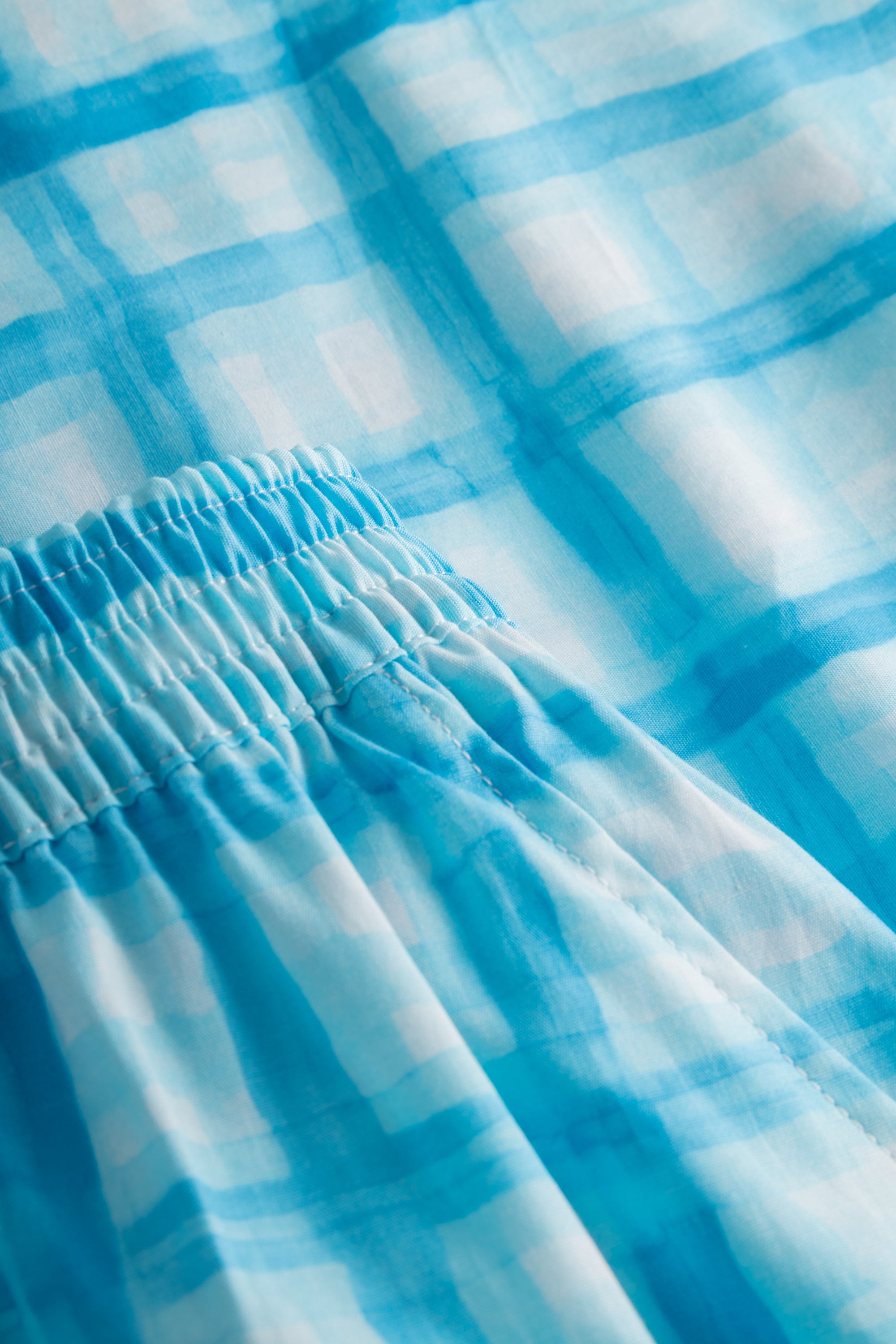 Rue de Tokyo PETRI SHORTS BLUE CHECK PRINT Shorts BLUE PRINT