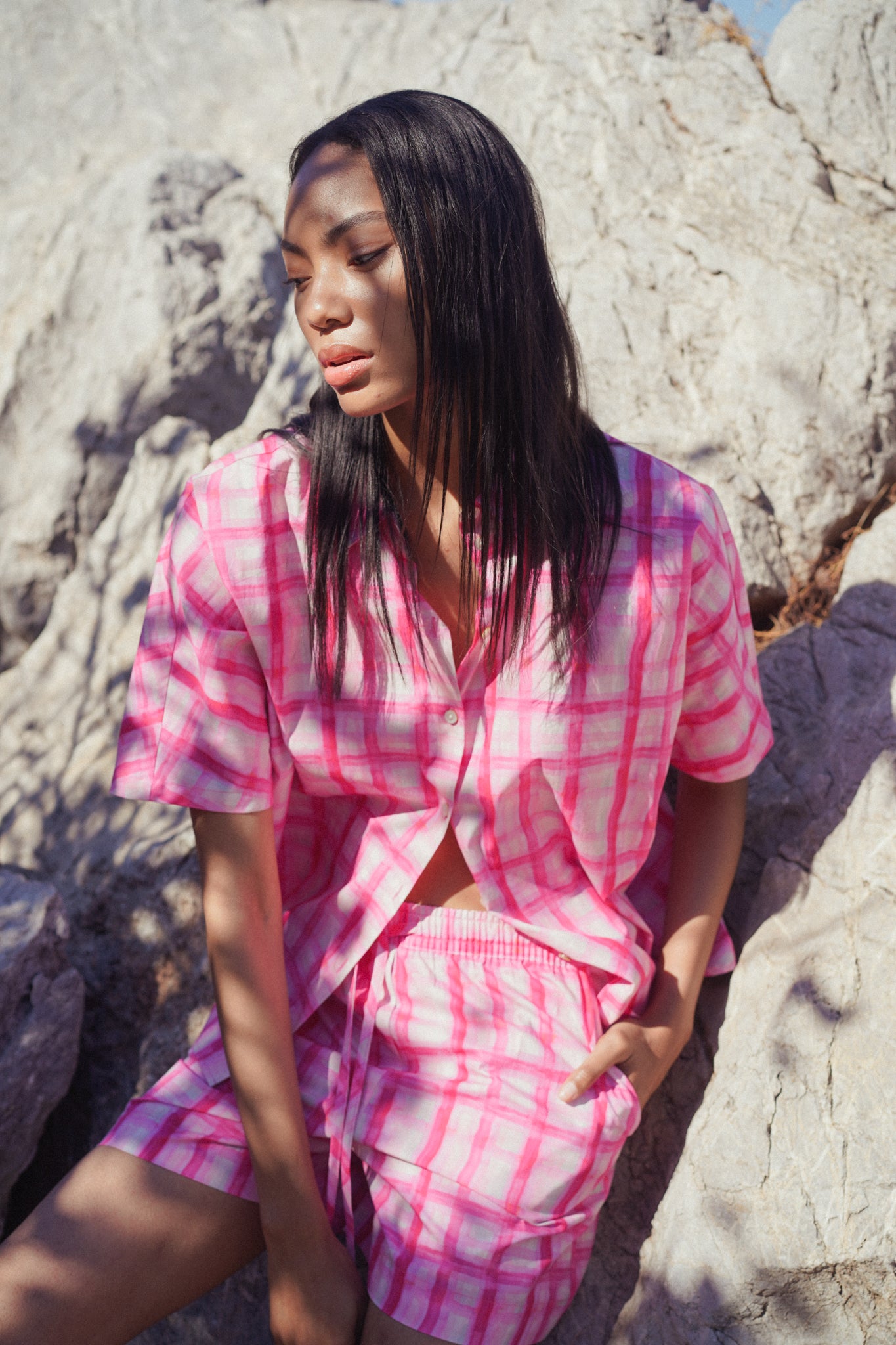 Rue de Tokyo PETRI SHORTS PINK PRINT PANTS