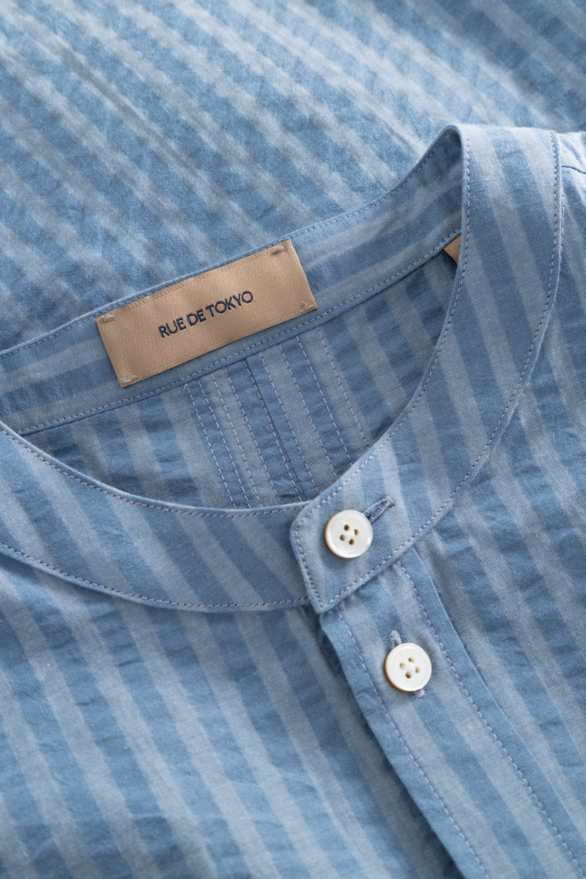 Rue de Tokyo SANTIAGO SHIRT BLUE/LIGHT BLUE STRIPE Shirts BLUE/LIGHT BLUE STRIPE