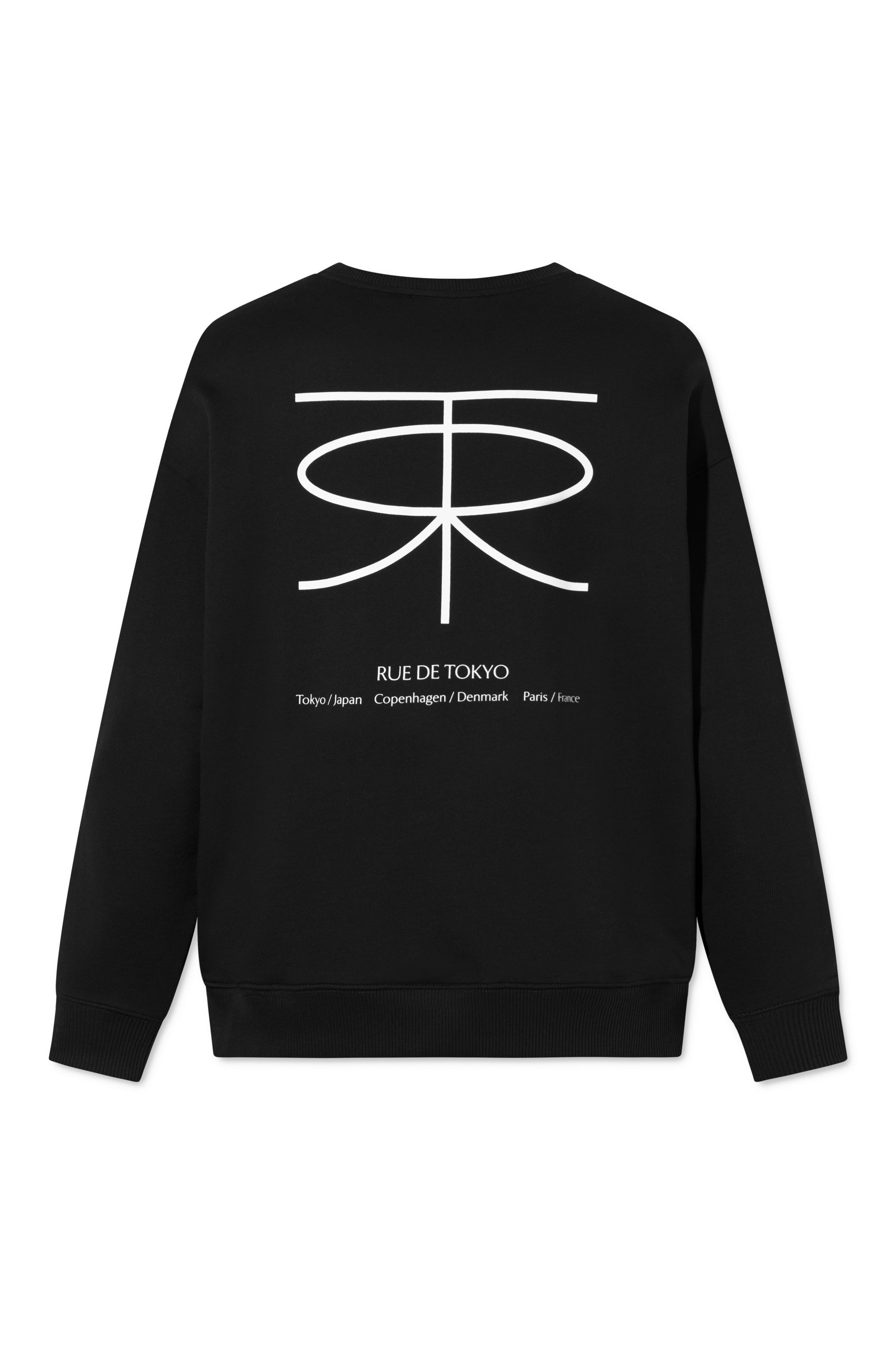 Rue de Tokyo TIM CREWNECK BLACK SWEATSHIRTS BLACK WITH OFF WHITE LOGO