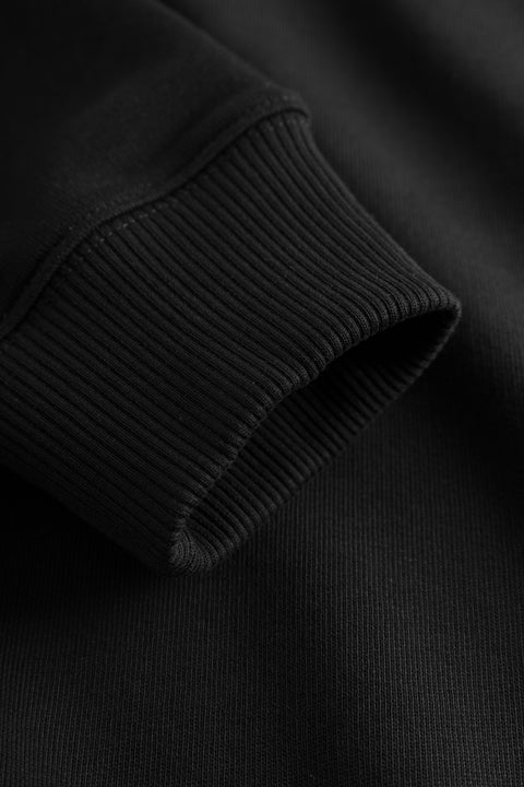 Rue de Tokyo TIM CREWNECK BLACK SWEATSHIRTS BLACK WITH OFF WHITE LOGO