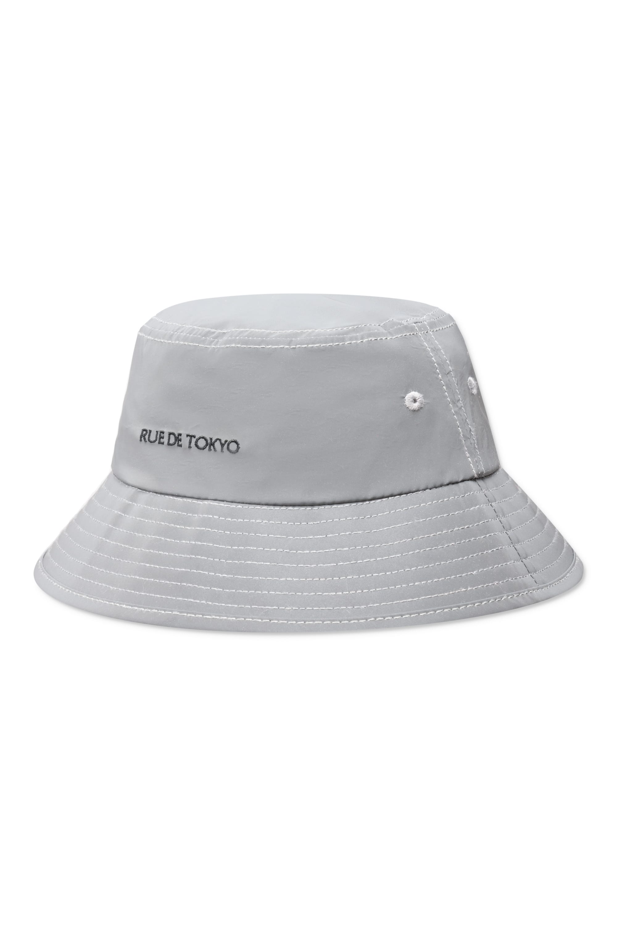 Rue de Tokyo ATAL BUCKET HAT REFLECTIVE WITH BLACK LOGO ACCESSORIES REFLECTIVE WITH BLACK LOGO