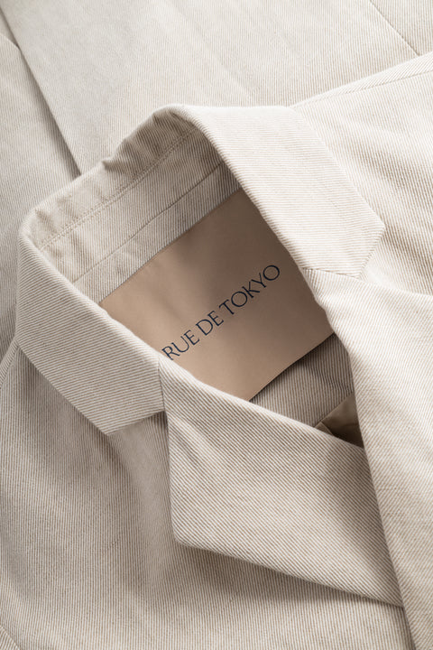 Rue de Tokyo CAJ JACKET SOLID BEIGE TWILL JACKETS SOLID BEIGE TWILL