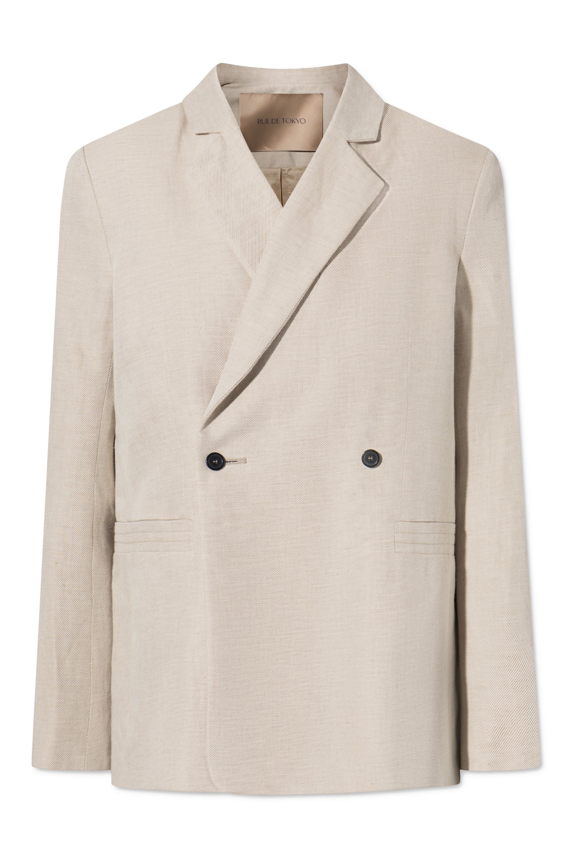 Rue de Tokyo CAJ JACKET SOLID BEIGE TWILL JACKETS SOLID BEIGE TWILL