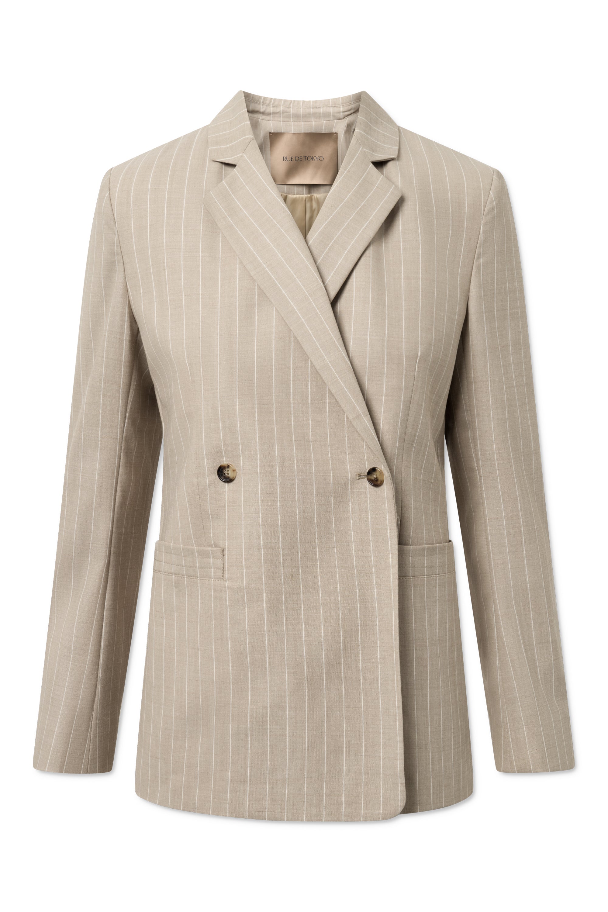 Rue de Tokyo CAJ WOOL LINEN JACKETS STRIPED SAND