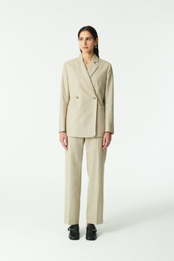 Rue de Tokyo CAJ WOOL LINEN JACKETS STRIPED SAND