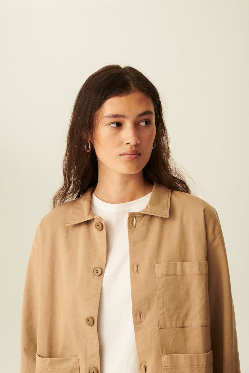 Rue de Tokyo CAMERON GARMENT DYED TWILL JACKETS LIGHT BROWN