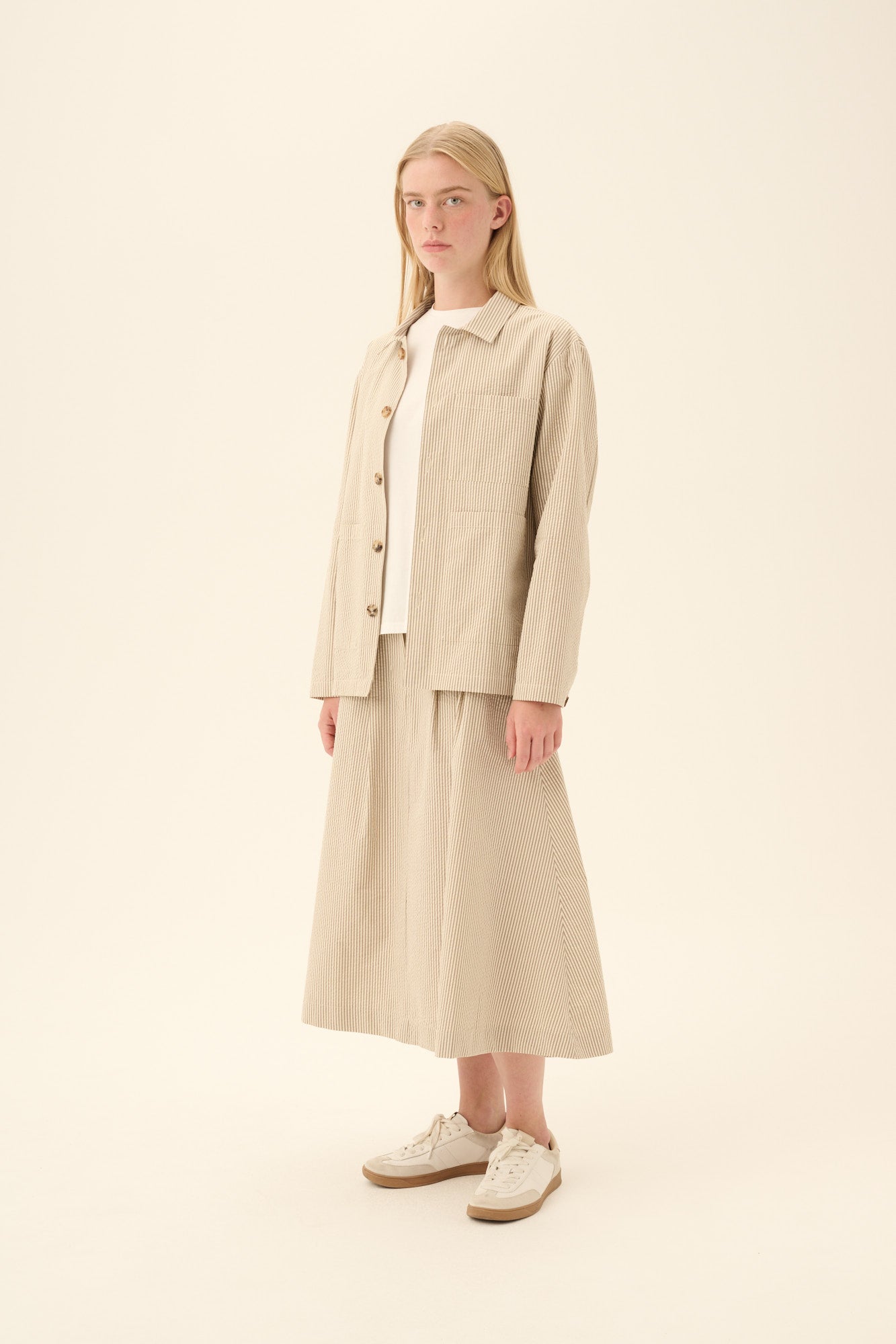 Rue de Tokyo CAMERON HEAVY SEERSUCKER STR Jackets BROWN STRIPE