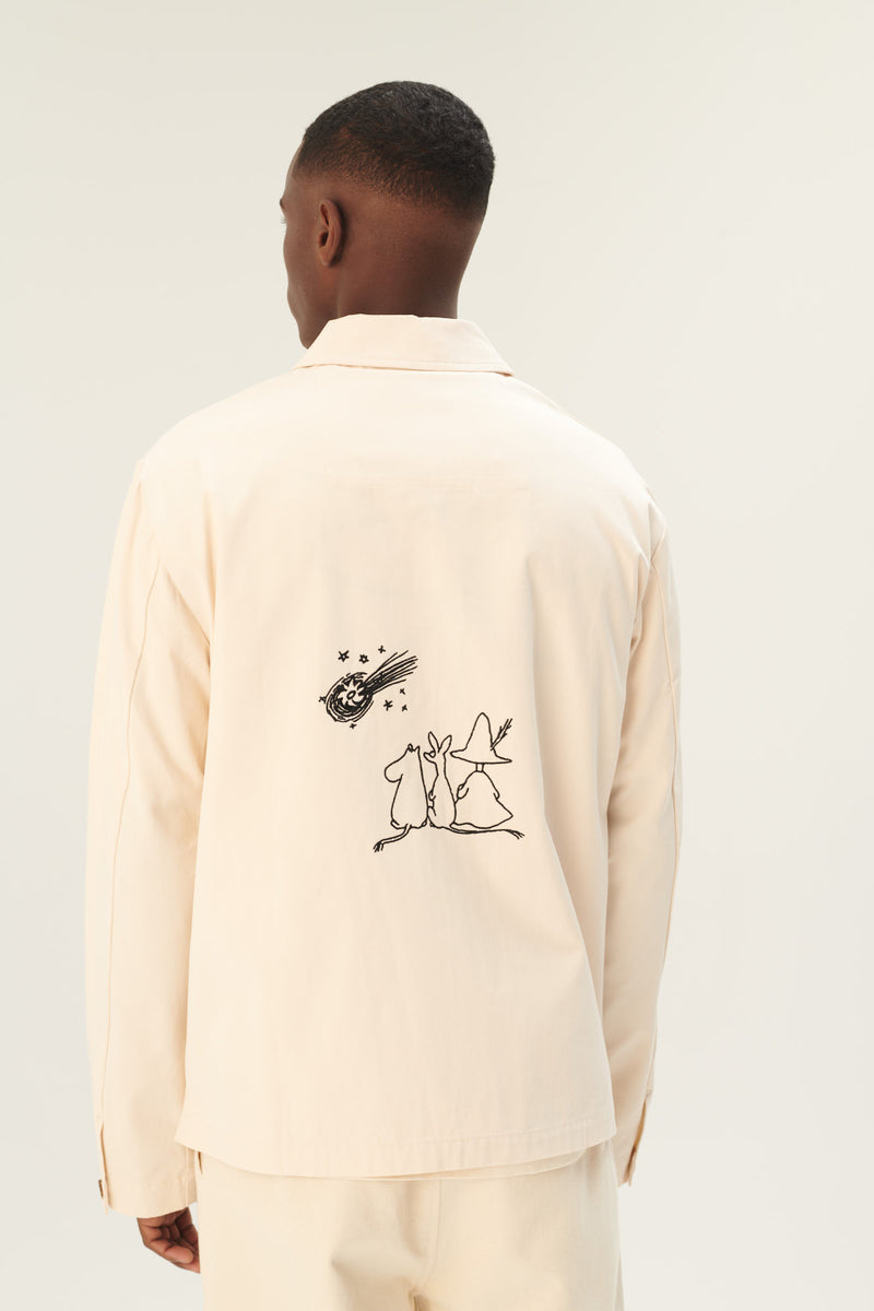 Rue de Tokyo CAMERON MOOMIN COTTON TWILL JACKETS IVORY BLACK EMBROIDERY