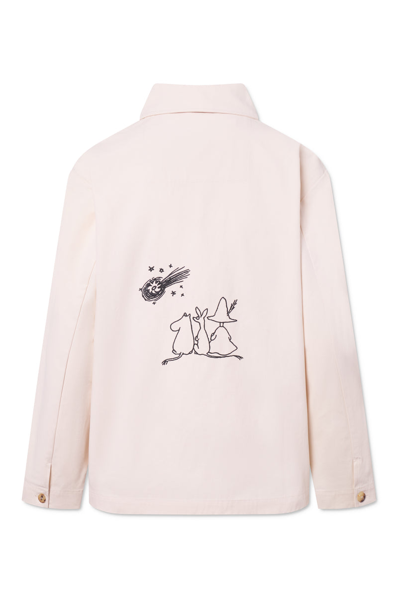 Rue de Tokyo CAMERON MOOMIN COTTON TWILL JACKETS IVORY BLACK EMBROIDERY