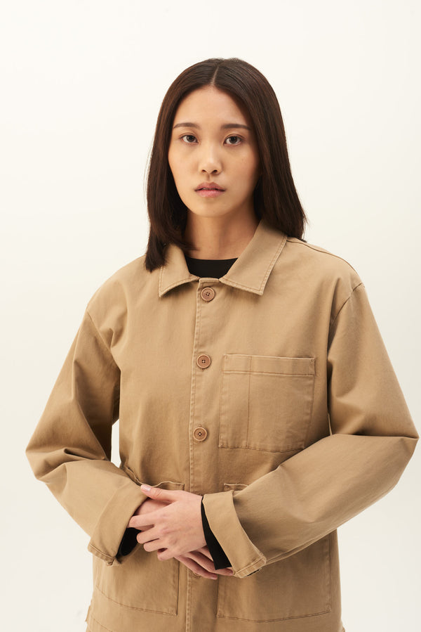 Rue de Tokyo CAMERON PRE DYED TWILL JACKETS LIGHT BROWN