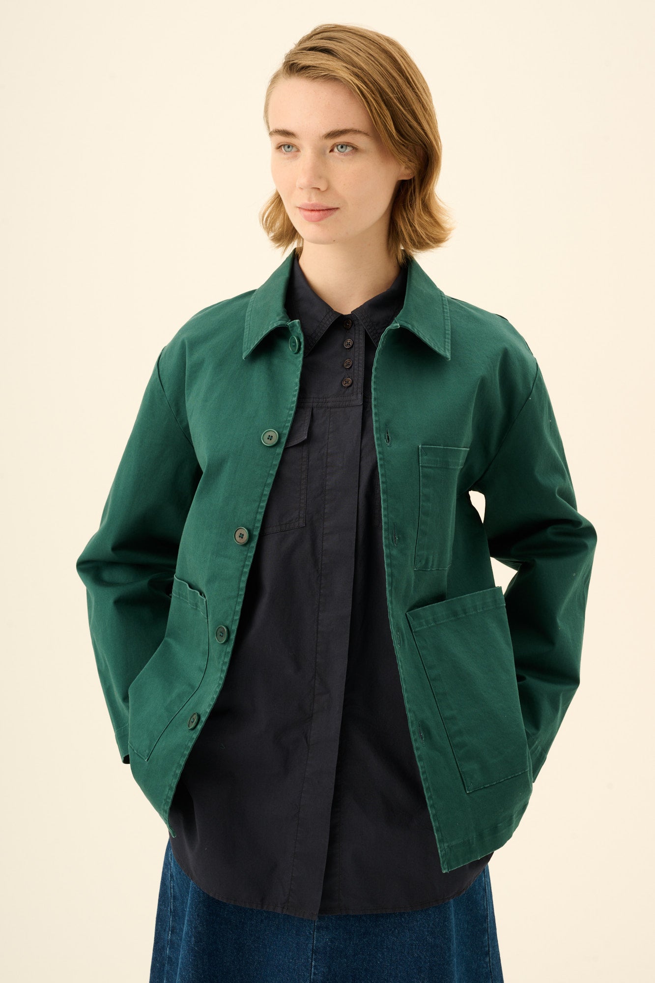 Rue de Tokyo CAMERON TWILL Jackets DARK PINE GREEN