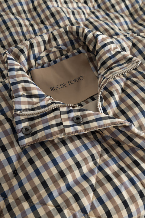 Rue de Tokyo CAMILLE COAT BLUE BROWN CHECK COATS BLUE BROWN CHECK