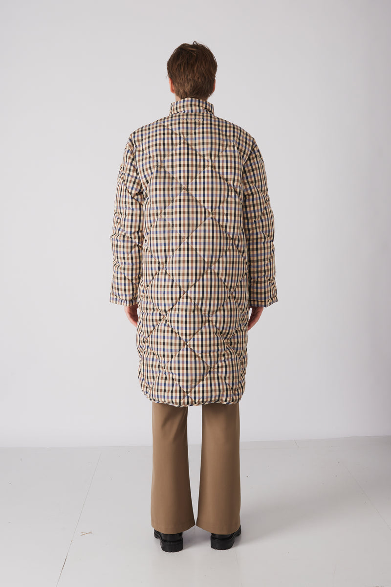 Rue de Tokyo CAMILLE COAT BLUE BROWN CHECK COATS BLUE BROWN CHECK