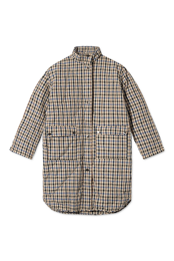 Rue de Tokyo CAMILLE COAT BLUE BROWN CHECK COATS BLUE BROWN CHECK
