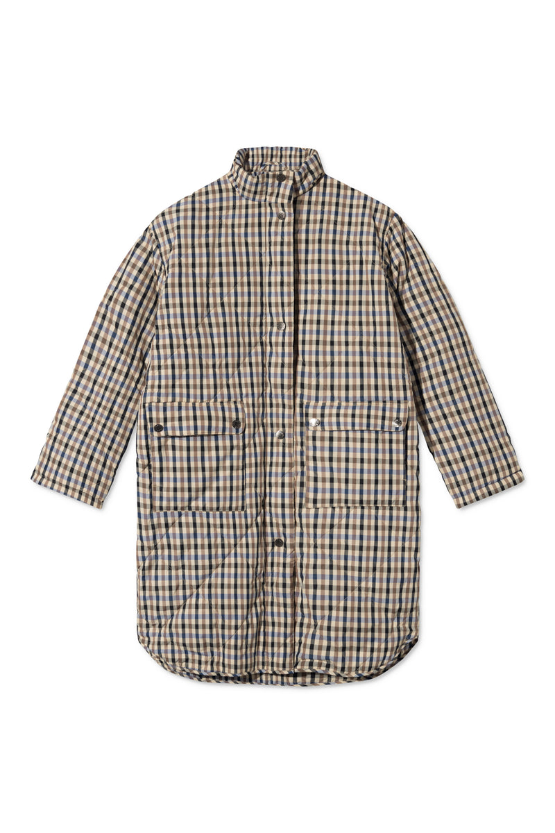 Rue de Tokyo CAMILLE COAT BLUE BROWN CHECK COATS BLUE BROWN CHECK