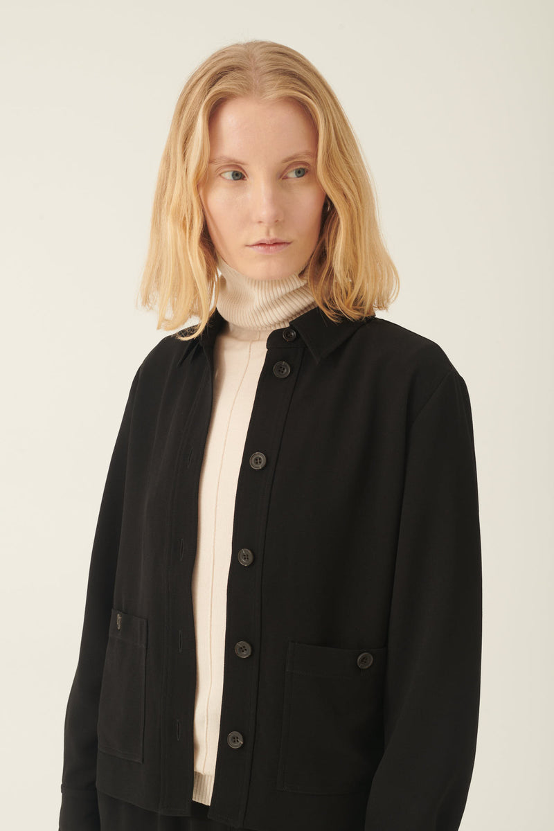 Rue de Tokyo CANDRA HEAVY CREPE JACKETS BLACK