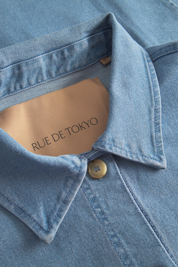 Rue de Tokyo CASSY GARMENT WASHED DENIM JACKETS LIGHT INDIGO