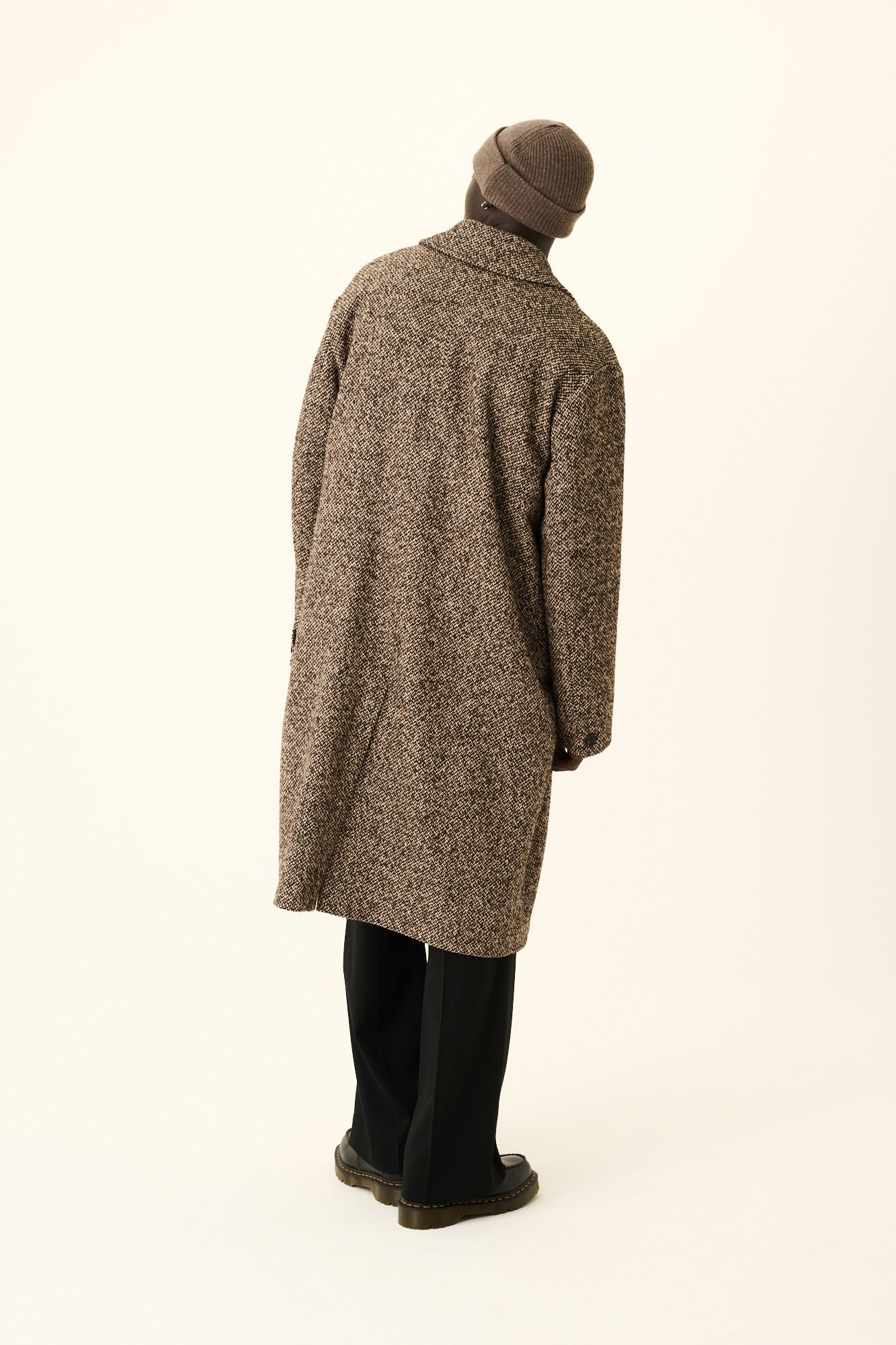 CASS TWEED WOOL BLEND - DARK BROWN BEIGE