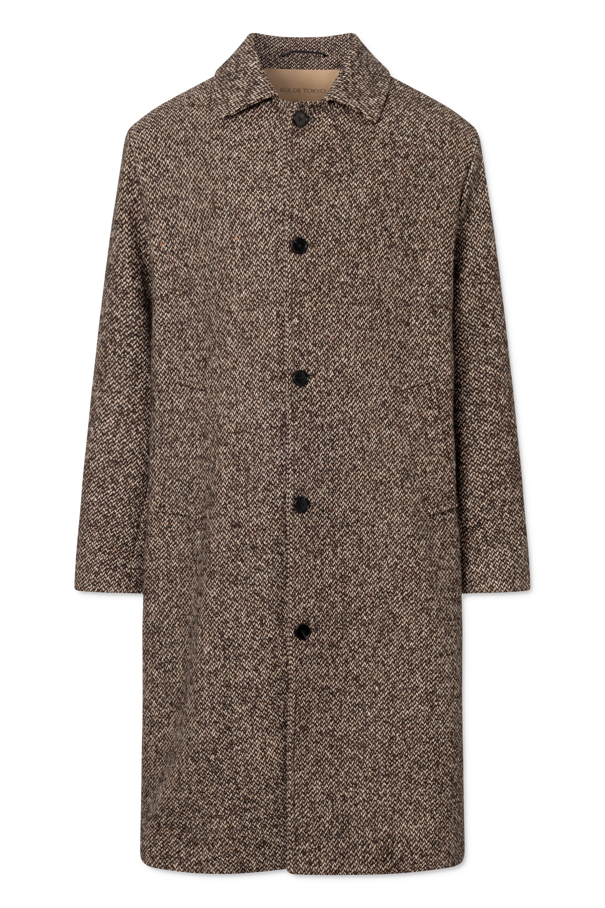 CASS TWEED WOOL BLEND - DARK BROWN BEIGE