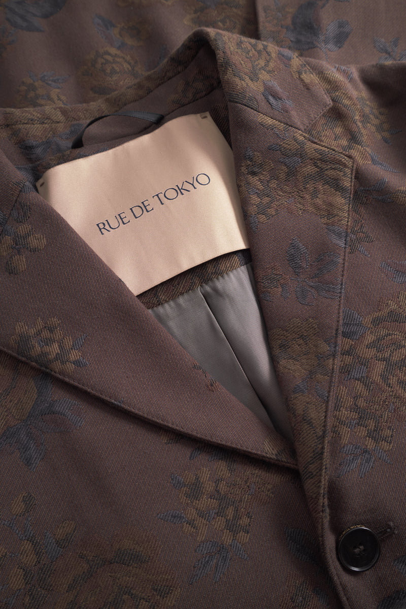 Rue de Tokyo CEDRIC JAPANESE FLOWER JACQUARD JACKETS BROWN