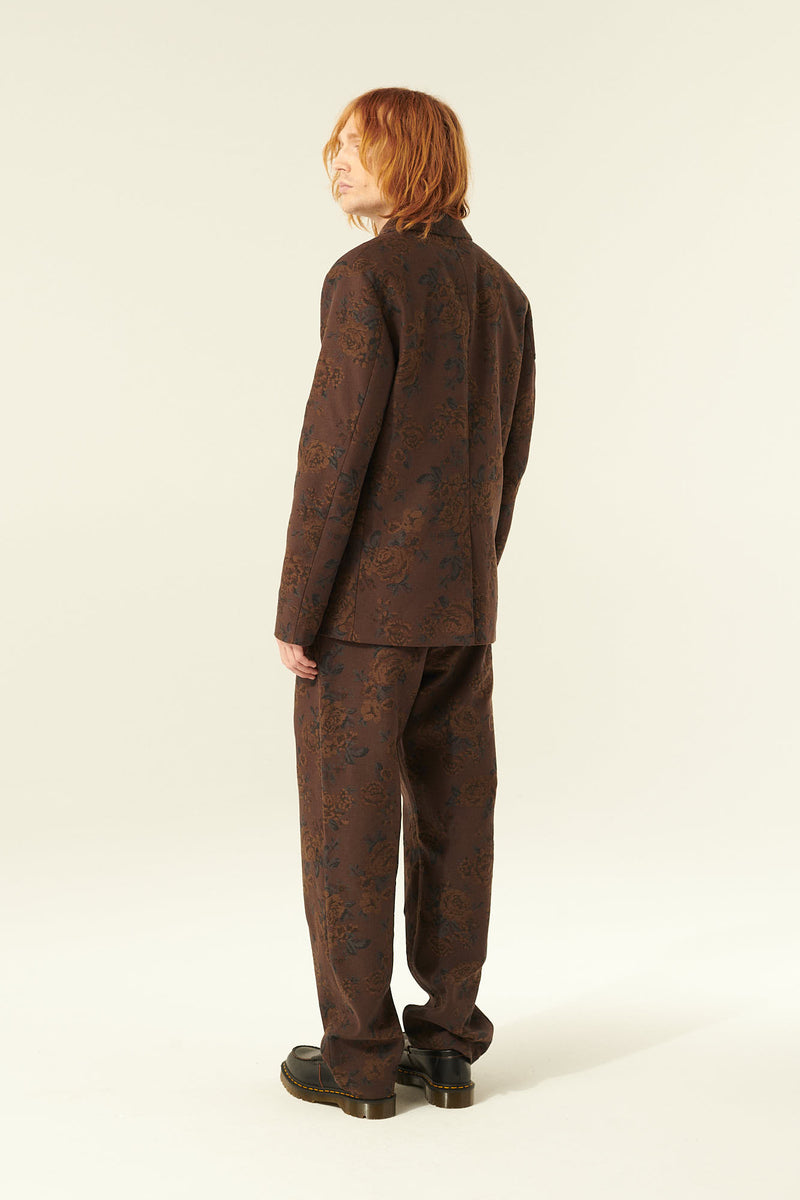 Rue de Tokyo CEDRIC JAPANESE FLOWER JACQUARD JACKETS BROWN