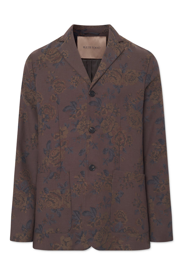 Rue de Tokyo CEDRIC JAPANESE FLOWER JACQUARD JACKETS BROWN