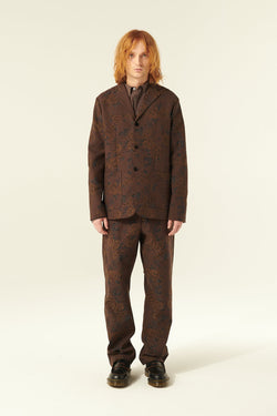 Rue de Tokyo CEDRIC JAPANESE FLOWER JACQUARD JACKETS BROWN